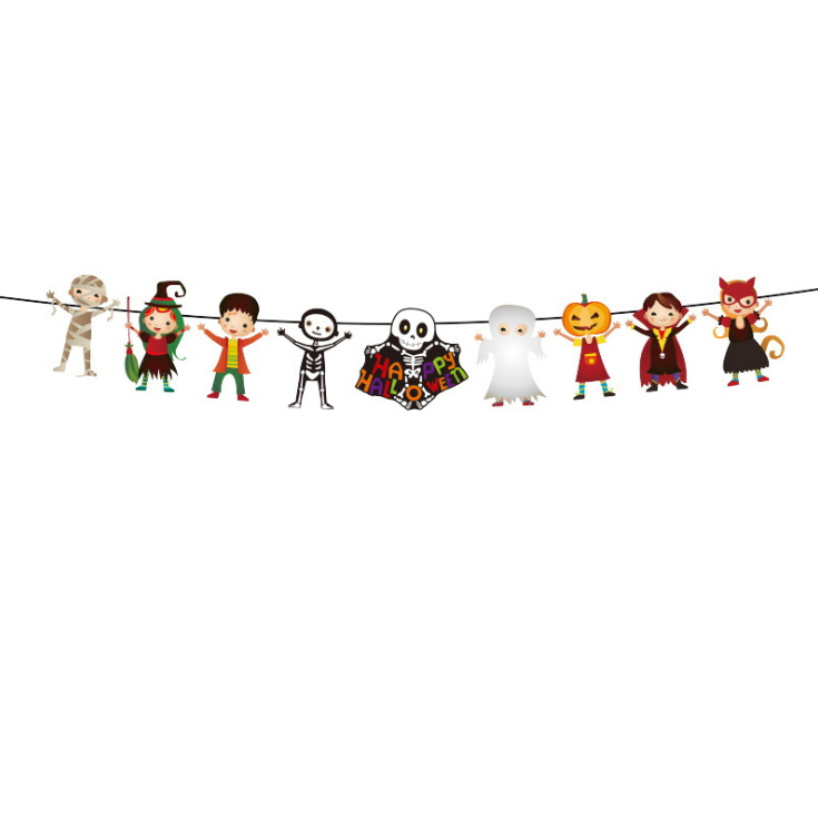 Halloween Party Hanging Flag Shopping Mall KTV Decoration and Layout Supplies Wansheng Happy Letter Latte Art Wholesale Customization Halloween Party Hanging Flag Shopping Mall KTV Decoration and Layout Supplies Wansheng Happy Letter Latte Art Wholesale Customization