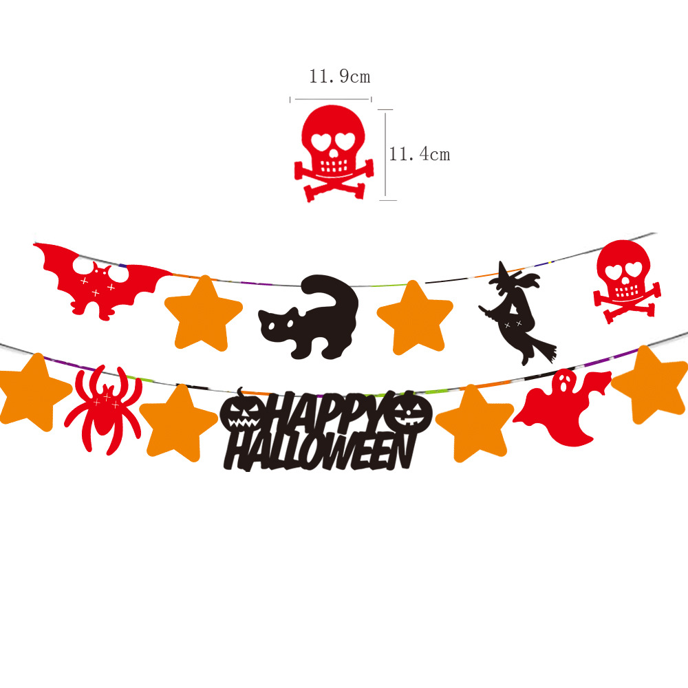 Halloween Party Hanging Flag Shopping Mall KTV Decoration and Layout Supplies Wansheng Happy Letter Latte Art Wholesale Customization Halloween Party Hanging Flag Shopping Mall KTV Decoration and Layout Supplies Wansheng Happy Letter Latte Art Wholesale Customization