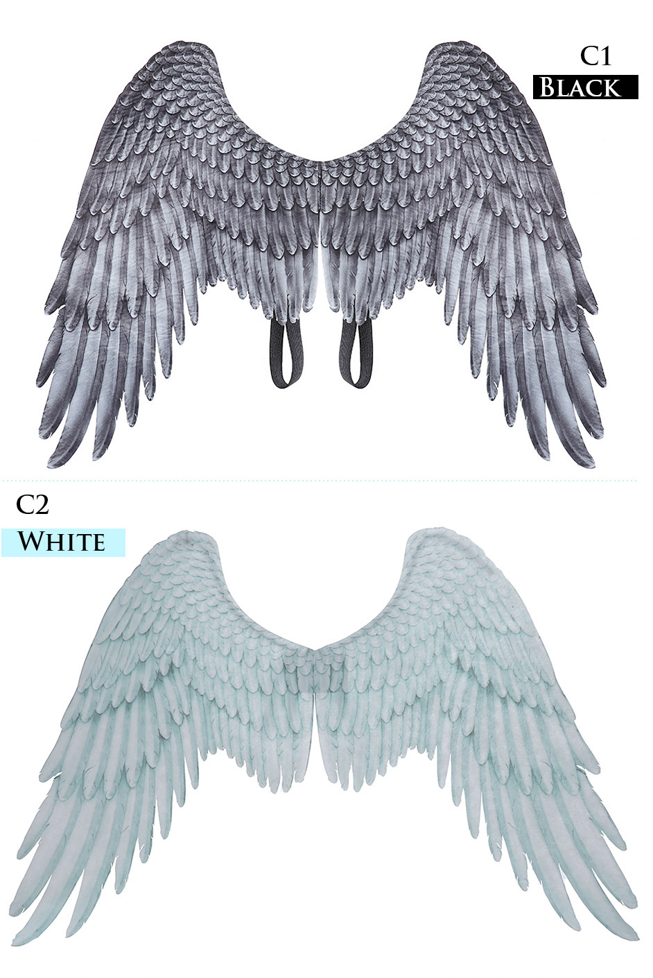 Angel Wings Adult White Halloween Cosplay Props Cross-Border Children's Dance Party Supplies Black