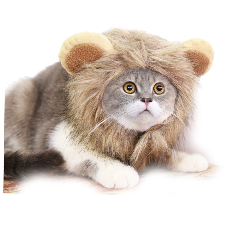 Lion Transformation Halloween Ghost Festival Pet Hat Cat Hat Velcro Adjustable Pet Supplies Autumn and Winter