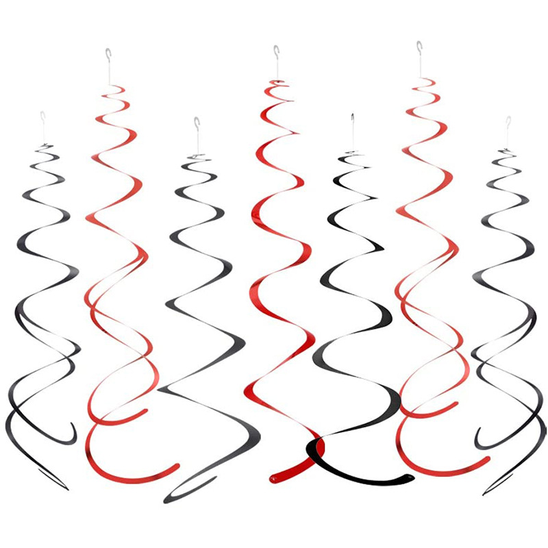 Amazon Halloween Black Foil Swirls Hanging Decoration Birthday Graduation Wedding New Year Bat Party Supplies