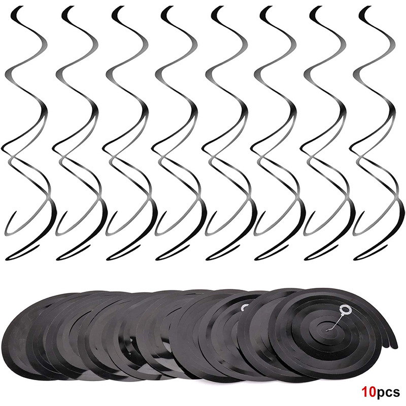 Amazon Halloween Black Foil Swirls Hanging Decoration Birthday Graduation Wedding New Year Bat Party Supplies