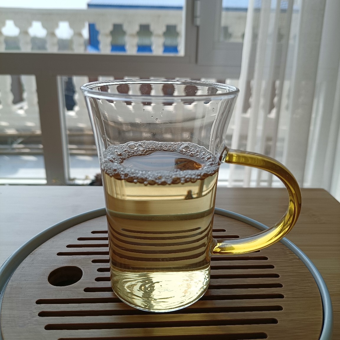 Green Tea Tea Glass Bottle Trumpet Two Kinds of Capacity Transparent Glass Can Be Heated Color Handle Wholesale Sales Green Tea Tea Glass Bottle Trumpet Two Kinds of Capacity Transparent Glass Can Be Heated Color Handle Wholesale Sales