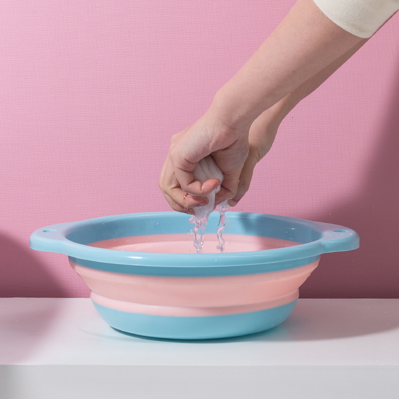 Household Foldable Washbasin Baby Hanging Portable Travel Foot Washing Plastic Trumpet Student Dormitory Laundry Basin