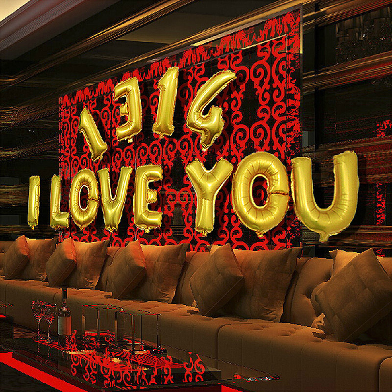 birthday party wedding letter digital balloon 16-inch aluminum film set balloon.