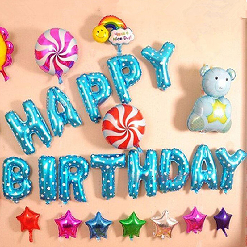 birthday party wedding letter digital balloon 16-inch aluminum film set balloon.