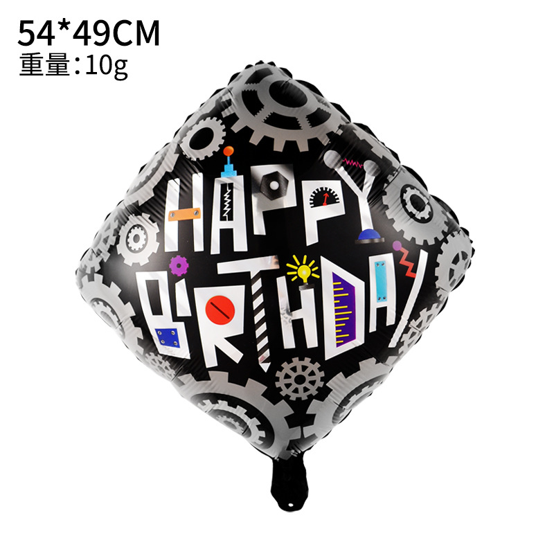 New Pioneer Cartoon Robot Balloon Children Birthday Arrangement Decoration Disco Mechanical Aluminum Film Balloon New Pioneer Cartoon Robot Balloon Children Birthday Arrangement Decoration Disco Mechanical Aluminum Film Balloon
