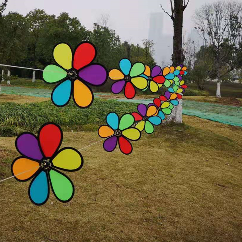 Rainbow Rotating Hot Air Balloon Wind Pinwheel Outdoor Building Kindergarten Christmas Decoration Handmade Children&#039;s Toys