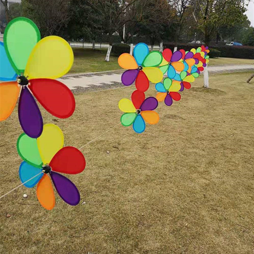 Rainbow Rotating Hot Air Balloon Wind Pinwheel Outdoor Building Kindergarten Christmas Decoration Handmade Children&#039;s Toys