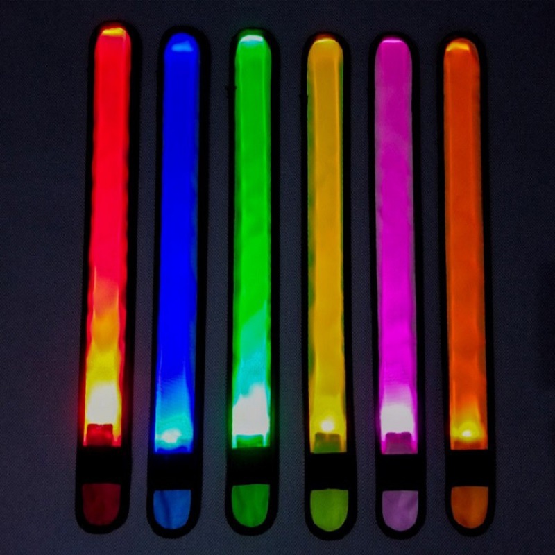 LED Luminous Slap Bracelet Polyester Wrist Strap Sports Running Luminous Bracelet Bar Concert Cheering Props