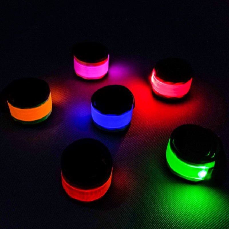 LED Luminous Slap Bracelet Polyester Wrist Strap Sports Running Luminous Bracelet Bar Concert Cheering Props
