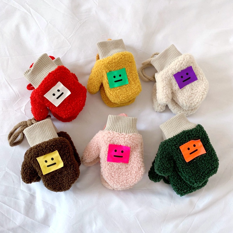 Children's Expression Gloves Winter Warm with Velvet Baby Lambswool Bag Finger Gloves Halter Finger Gloves for Men and Women Children's Expression Gloves Winter Warm with Velvet Baby Lambswool Bag Finger Gloves Halter Finger Gloves for Men and Women