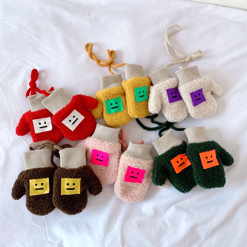 Children's Expression Gloves Winter Warm with Velvet Baby Lambswool Bag Finger Gloves Halter Finger Gloves for Men and Women Children's Expression Gloves Winter Warm with Velvet Baby Lambswool Bag Finger Gloves Halter Finger Gloves for Men and Women