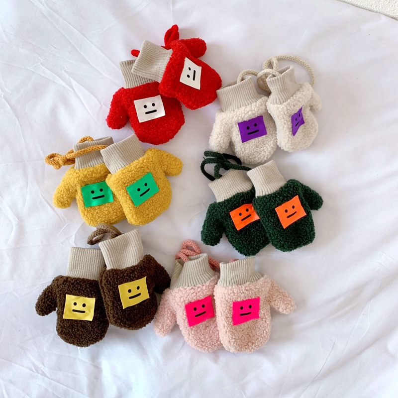 Children's Expression Gloves Winter Warm with Velvet Baby Lambswool Bag Finger Gloves Halter Finger Gloves for Men and Women Children's Expression Gloves Winter Warm with Velvet Baby Lambswool Bag Finger Gloves Halter Finger Gloves for Men and Women