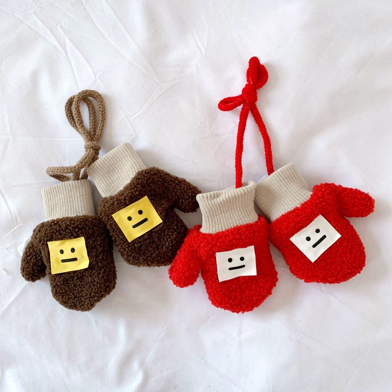 Children's Expression Gloves Winter Warm with Velvet Baby Lambswool Bag Finger Gloves Halter Finger Gloves for Men and Women Children's Expression Gloves Winter Warm with Velvet Baby Lambswool Bag Finger Gloves Halter Finger Gloves for Men and Women