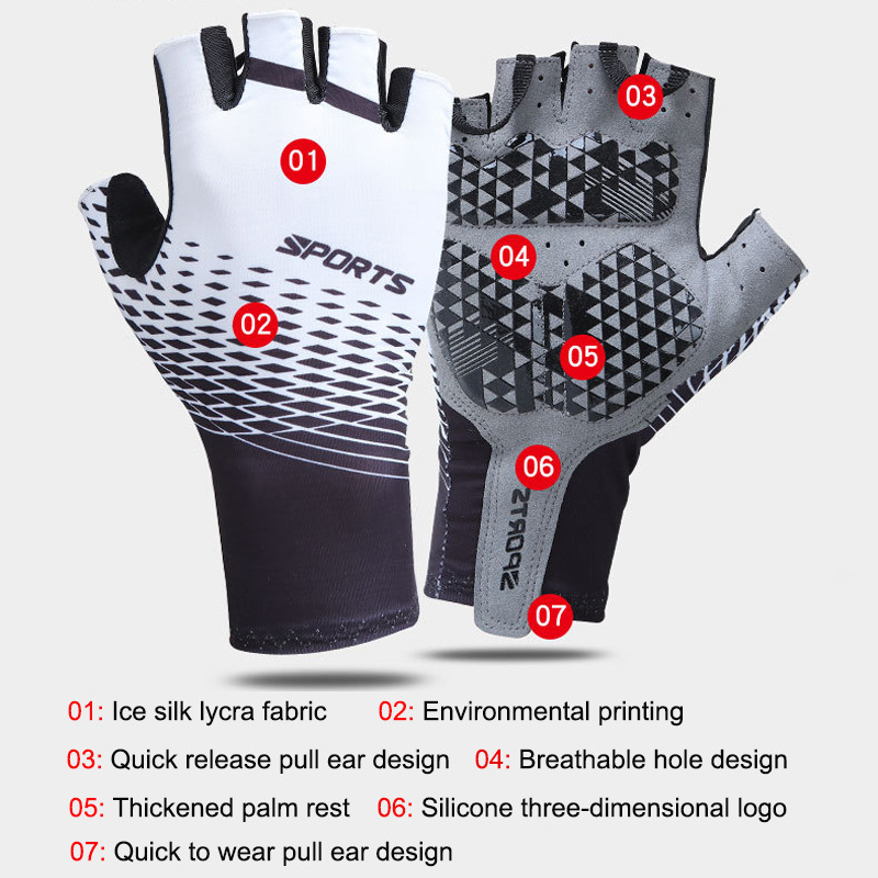 2021 New Summer Cycling Gloves Men&#039;s and Women&#039;s Half Finger Bicycle Gloves Breathable Anti-Skid Shock Absorption Sports Gloves