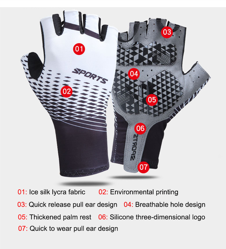 2021 New Summer Cycling Gloves Men's and Women's Half Finger Bicycle Gloves Breathable Anti-Skid Shock Absorption Sports Gloves 2021 New Summer Cycling Gloves Men's and Women's Half Finger Bicycle Gloves Breathable Anti-Skid Shock Absorption Sports Gloves