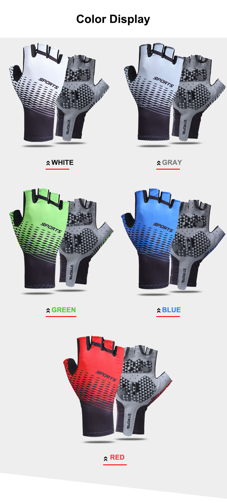 2021 New Summer Cycling Gloves Men's and Women's Half Finger Bicycle Gloves Breathable Anti-Skid Shock Absorption Sports Gloves 2021 New Summer Cycling Gloves Men's and Women's Half Finger Bicycle Gloves Breathable Anti-Skid Shock Absorption Sports Gloves