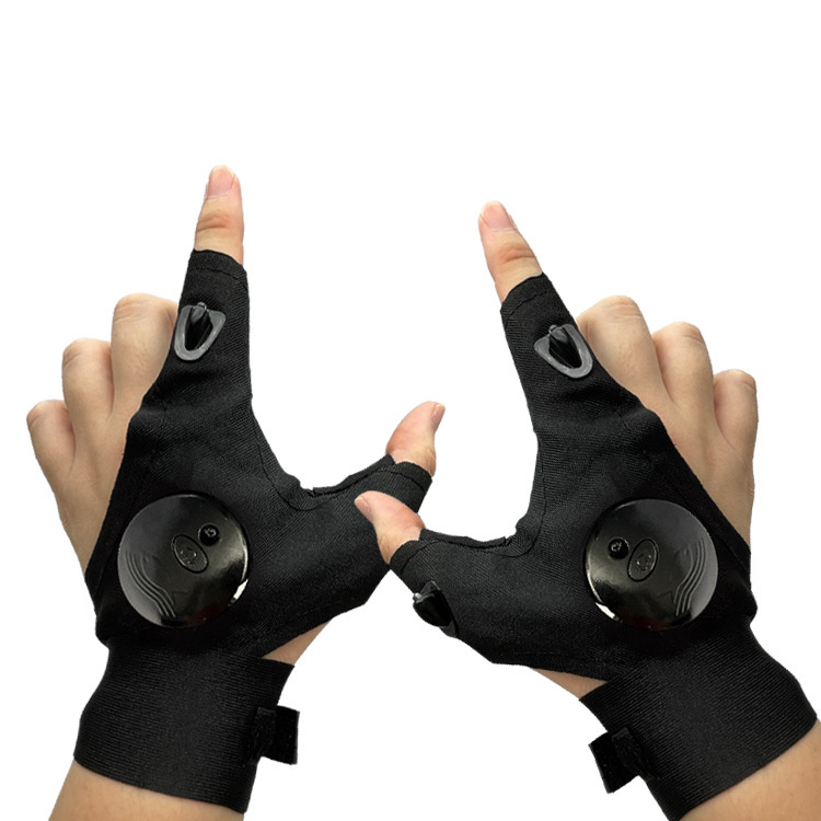 Led Rechargeable Sunscreen Fishing Gloves Button Waterproof Breathable with Light Finger Stall Outdoor Lighting Repair Gloves