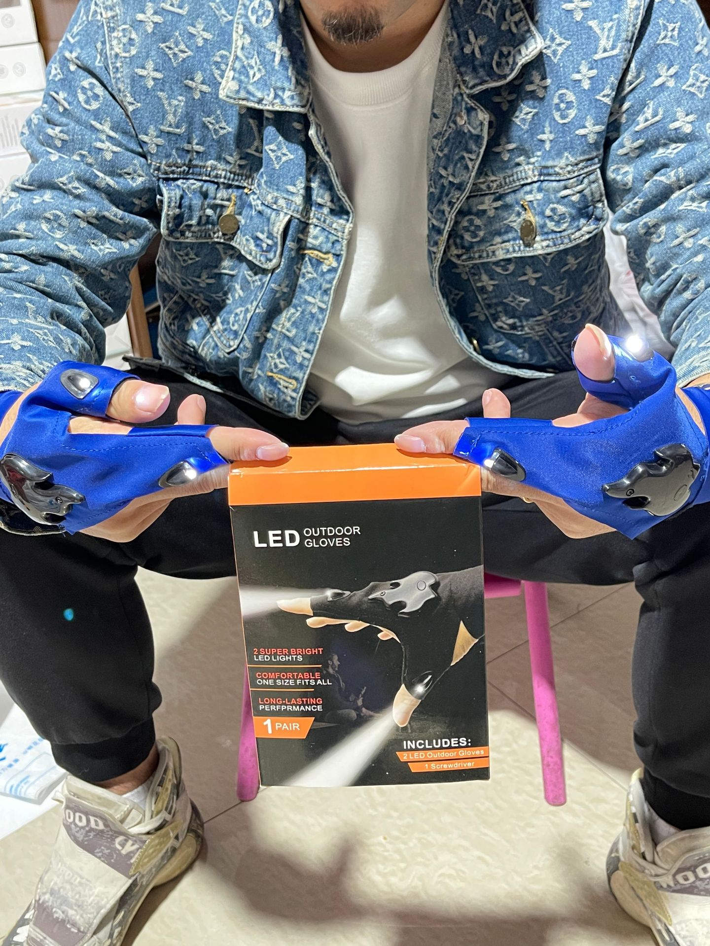 Led Rechargeable Sunscreen Fishing Gloves Button Waterproof Breathable with Light Finger Stall Outdoor Lighting Repair Gloves