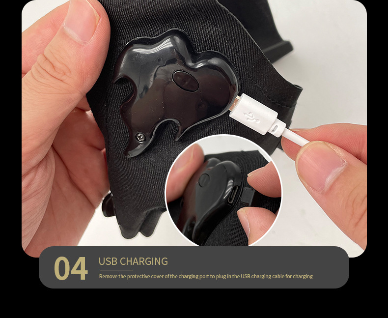 Led Rechargeable Sunscreen Fishing Gloves Button Waterproof Breathable with Light Finger Stall Outdoor Lighting Repair Gloves