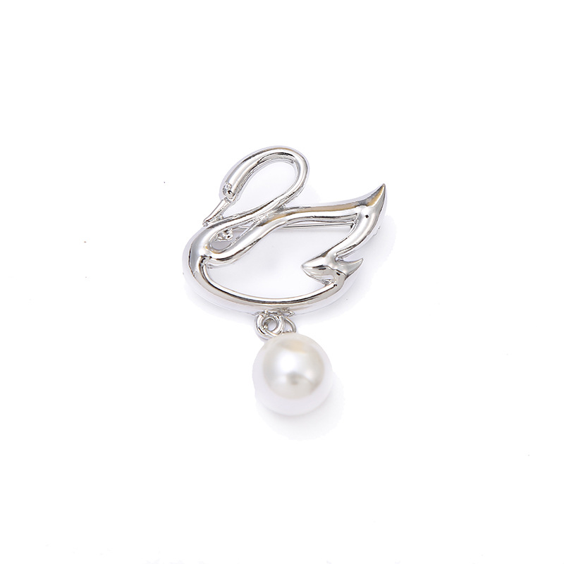 New Korean Style Metal Pearl Pendant Brooch Simple Elegant Clothes Hat Decorative Buckle Factory Wholesale