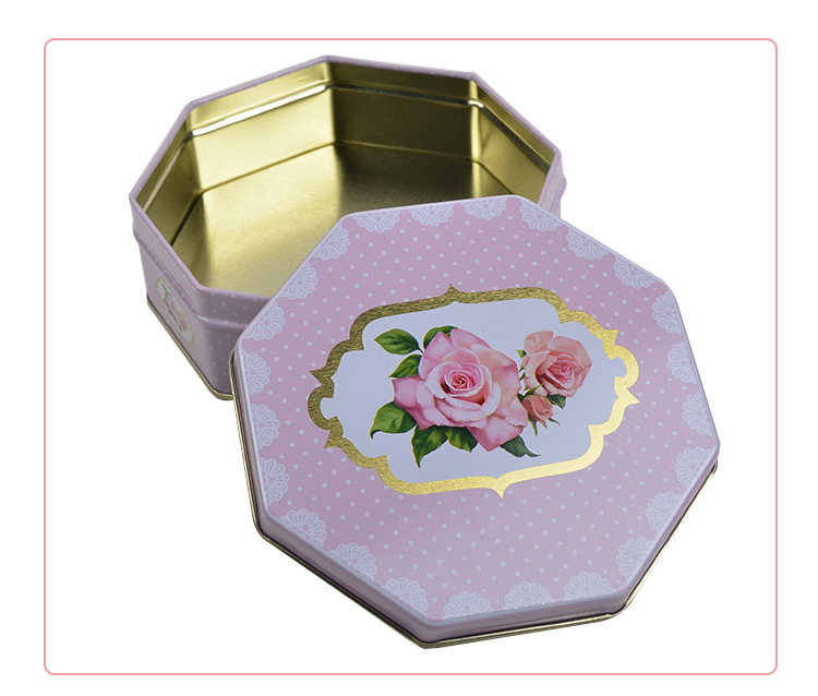European flowers octagonal horse mouth box wedding with a gift box chocolate candy box metal box storage box European flowers octagonal horse mouth box wedding with a gift box chocolate candy box metal box storage box