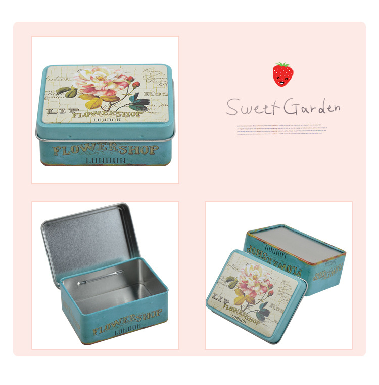 Cartoon receiving box hardware long square box tinplate box wedding candy box jewelry gift box condom box set Cartoon receiving box hardware long square box tinplate box wedding candy box jewelry gift box condom box set