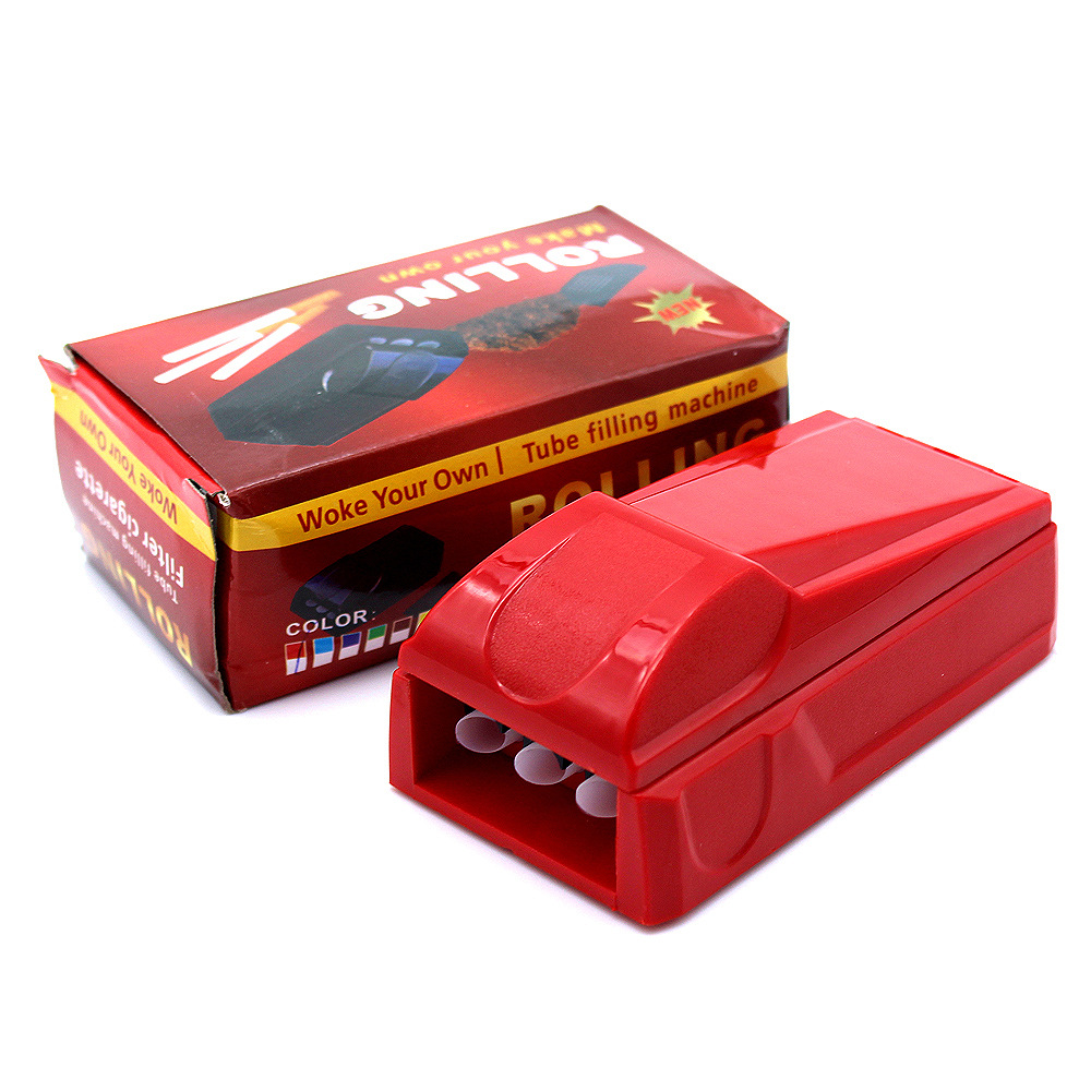 Factory Direct Sales Mini Three Tube Smoke Generator Hand Pull Plastic Manual Cigarette Making Machine Portable Smoke Generator Spot
