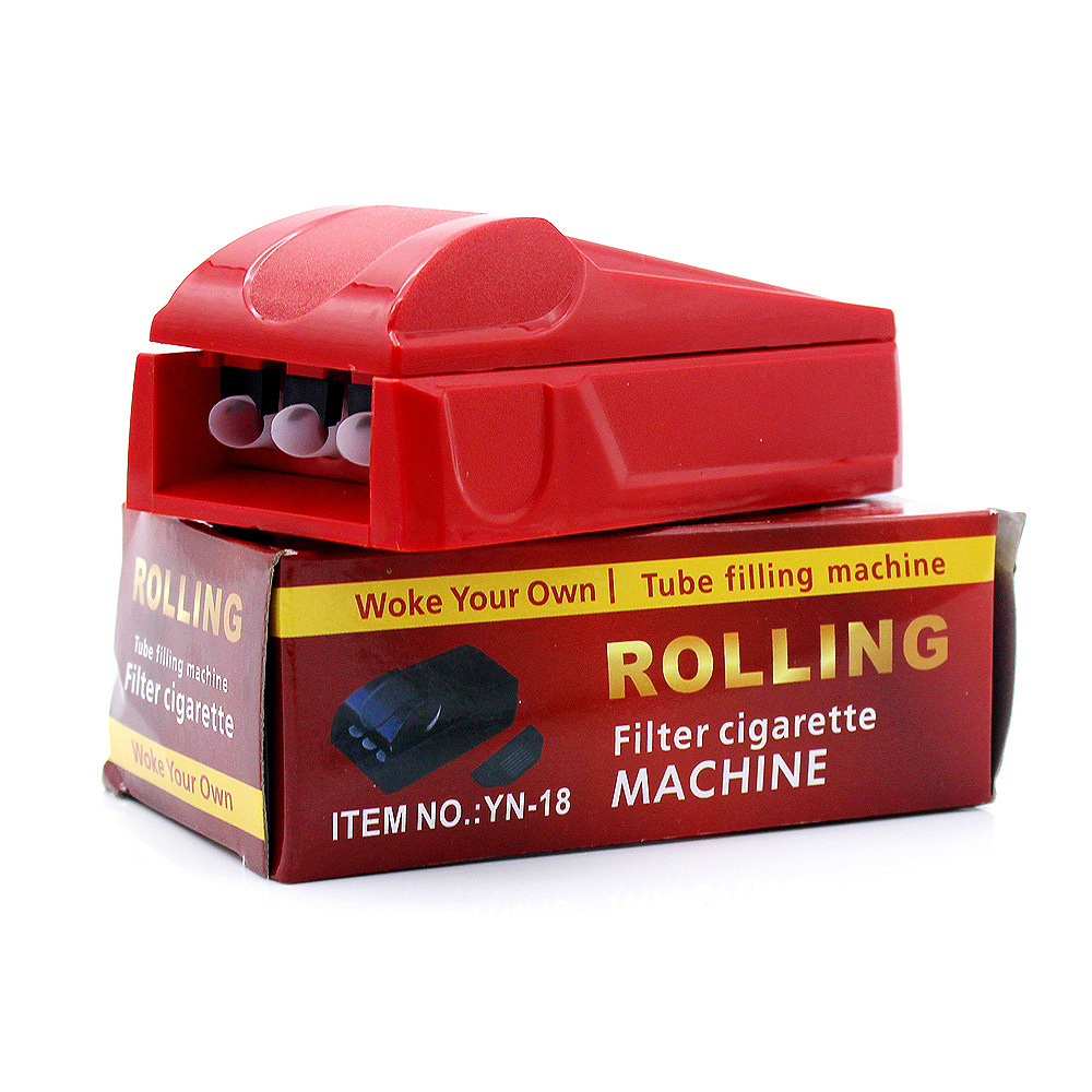 Factory Direct Sales Mini Three Tube Smoke Generator Hand Pull Plastic Manual Cigarette Making Machine Portable Smoke Generator Spot