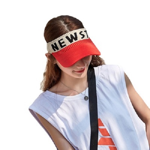 Spring and Summer Korean Style Topless Hat Outdoor Sun Hat Knitted Short Brim Cotton Line Peaked Cap Letter Baseball Cap