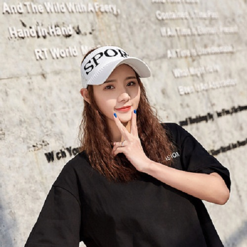 Spring and Summer Korean Style Topless Hat Outdoor Sun Hat Knitted Short Brim Cotton Line Peaked Cap Letter Baseball Cap