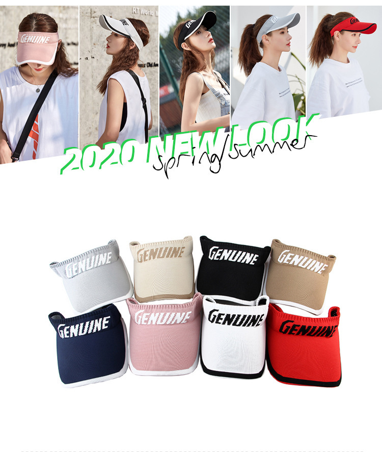 Spring and Summer Korean Style Topless Hat Outdoor Sun Hat Knitted Short Brim Cotton Line Peaked Cap Letter Baseball Cap