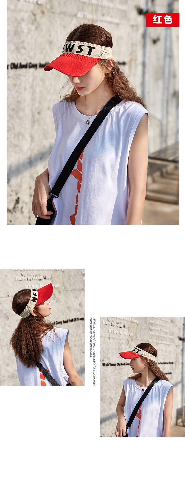 Spring and Summer Korean Style Topless Hat Outdoor Sun Hat Knitted Short Brim Cotton Line Peaked Cap Letter Baseball Cap