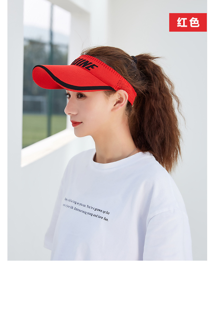 Spring and Summer Korean Style Topless Hat Outdoor Sun Hat Knitted Short Brim Cotton Line Peaked Cap Letter Baseball Cap