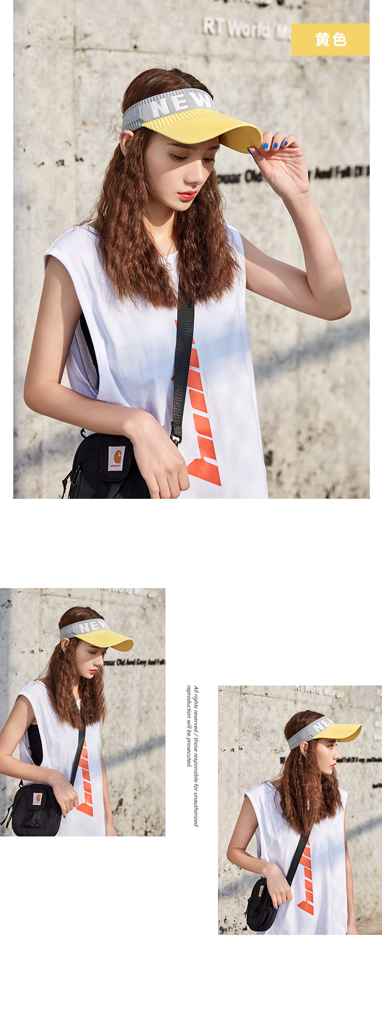 Spring and Summer Korean Style Topless Hat Outdoor Sun Hat Knitted Short Brim Cotton Line Peaked Cap Letter Baseball Cap