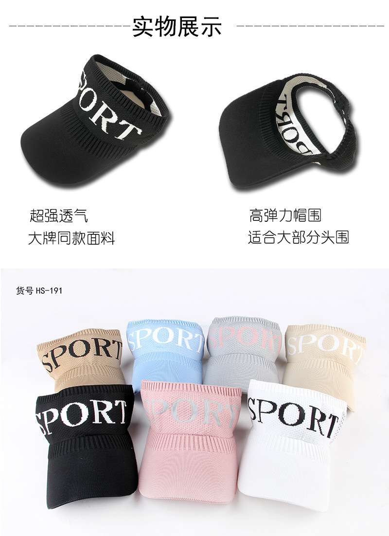 Spring and Summer Korean Style Topless Hat Outdoor Sun Hat Knitted Short Brim Cotton Line Peaked Cap Letter Baseball Cap
