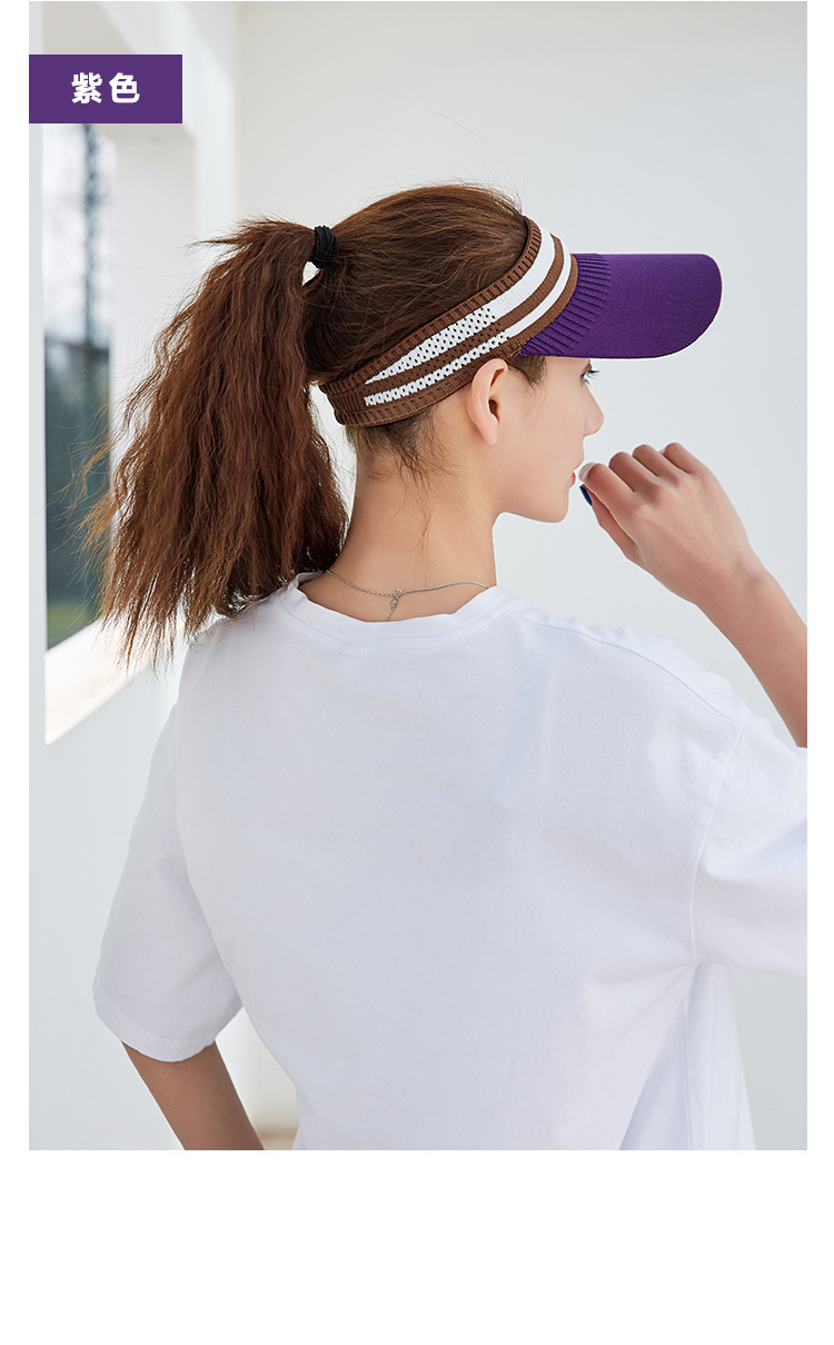 Spring and Summer Korean Style Topless Hat Outdoor Sun Hat Knitted Short Brim Cotton Line Peaked Cap Letter Baseball Cap