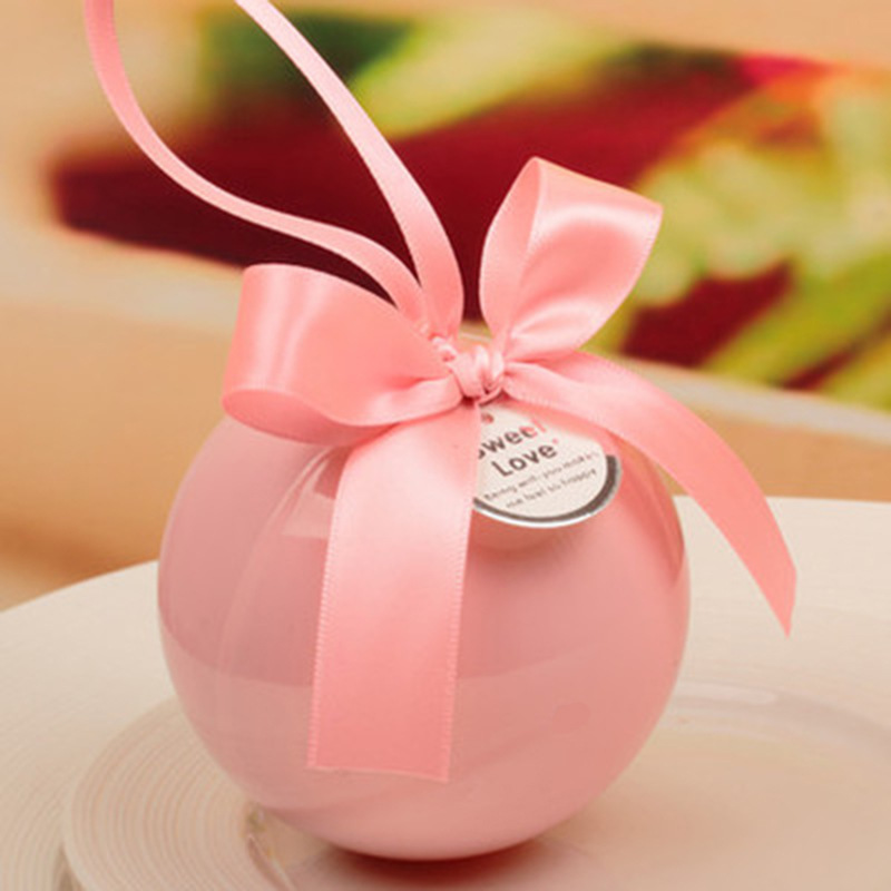Wedding Creative round Ball Candy Box European Wedding Wedding Candies Box Plastic round Fruit Box Factory Wholesale