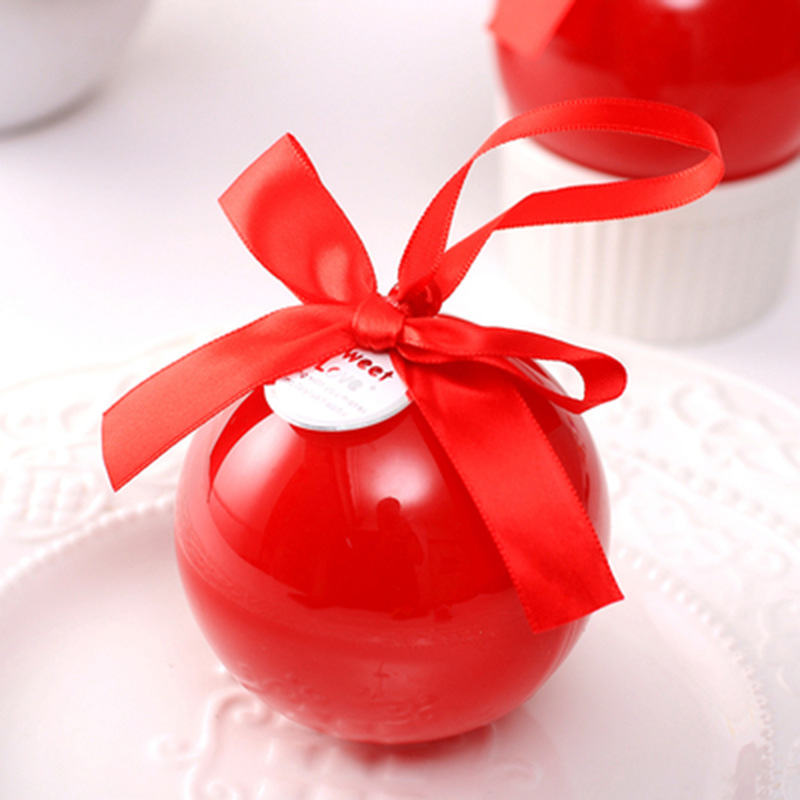 Wedding Creative round Ball Candy Box European Wedding Wedding Candies Box Plastic round Fruit Box Factory Wholesale