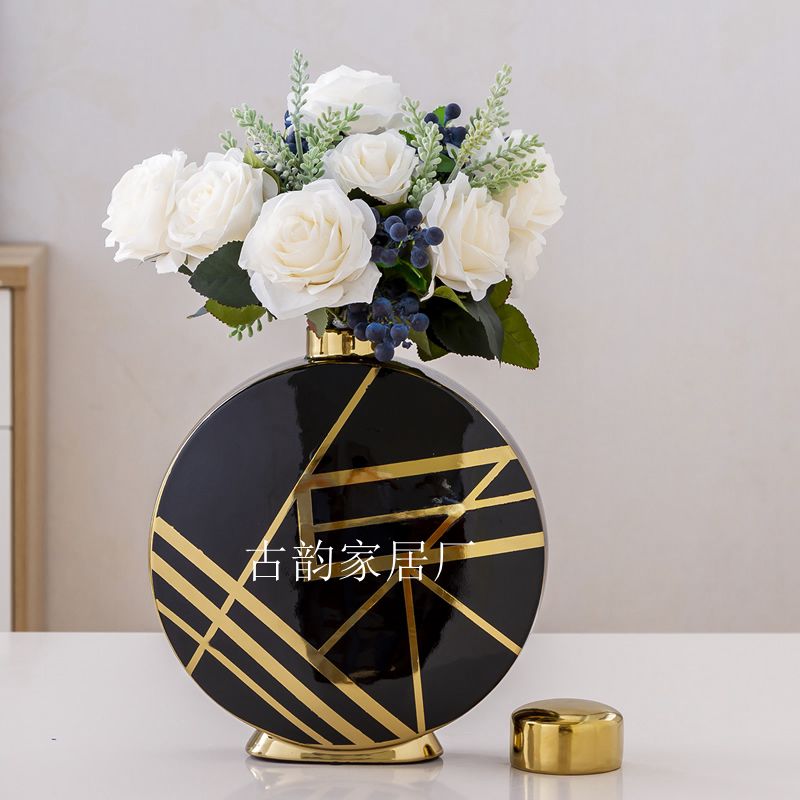 Guyun Home Factory Direct Ceramic Crafts Light Luxury Decoration Handmade Golden Edge High Temperature Vase Candy Box Guyun Home Factory Direct Ceramic Crafts Light Luxury Decoration Handmade Golden Edge High Temperature Vase Candy Box
