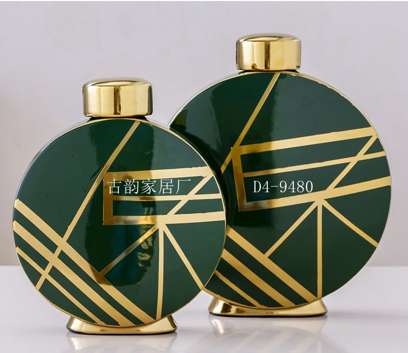Guyun Home Factory Direct Ceramic Crafts Light Luxury Decoration Handmade Golden Edge High Temperature Vase Candy Box