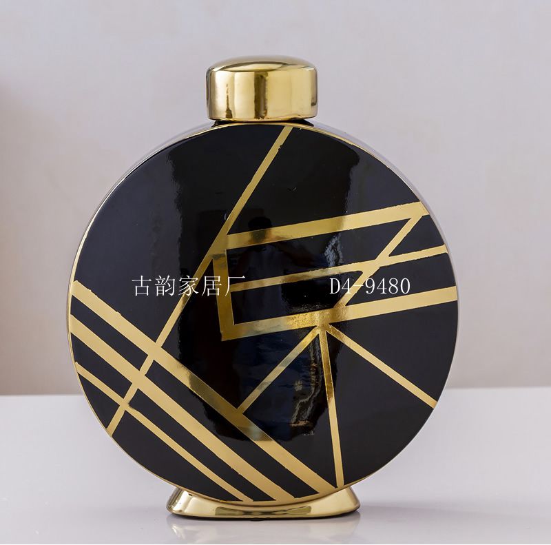 Guyun Home Factory Direct Ceramic Crafts Light Luxury Decoration Handmade Golden Edge High Temperature Vase Candy Box Guyun Home Factory Direct Ceramic Crafts Light Luxury Decoration Handmade Golden Edge High Temperature Vase Candy Box