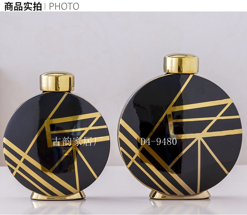 Guyun Home Factory Direct Ceramic Crafts Light Luxury Decoration Handmade Golden Edge High Temperature Vase Candy Box Guyun Home Factory Direct Ceramic Crafts Light Luxury Decoration Handmade Golden Edge High Temperature Vase Candy Box