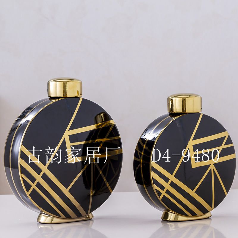 Guyun Home Factory Direct Ceramic Crafts Light Luxury Decoration Handmade Golden Edge High Temperature Vase Candy Box Guyun Home Factory Direct Ceramic Crafts Light Luxury Decoration Handmade Golden Edge High Temperature Vase Candy Box
