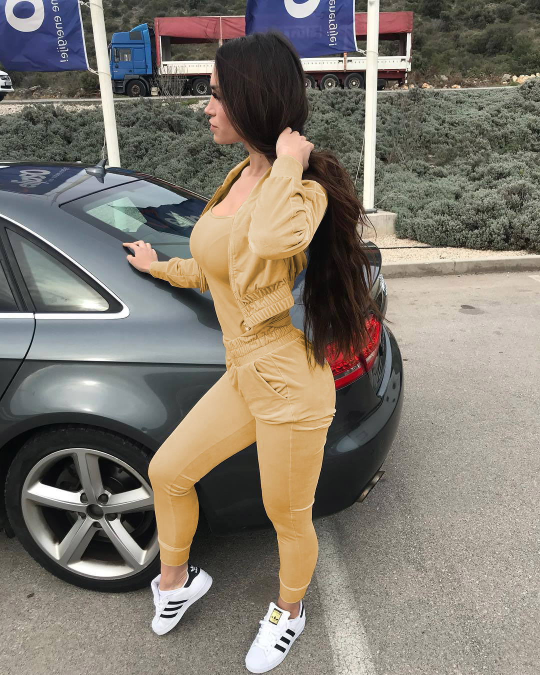 2021 Swan Suede Suit Women's European and American Autumn and Winter Solid Color Zipper Sweater Ankle-Tied Sports Trousers Two-Piece Suit Women's