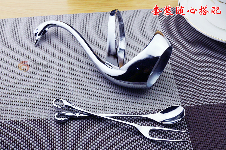 Kitchen tools zinc-alloy swan base fruit fork coffee spoon and other tableware tarps