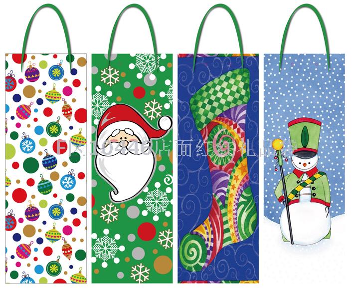 Copper Plate Paper Wine Bag Christmas Wine Bag Shopping Bag Paper Bag Holiday Supplies Bag