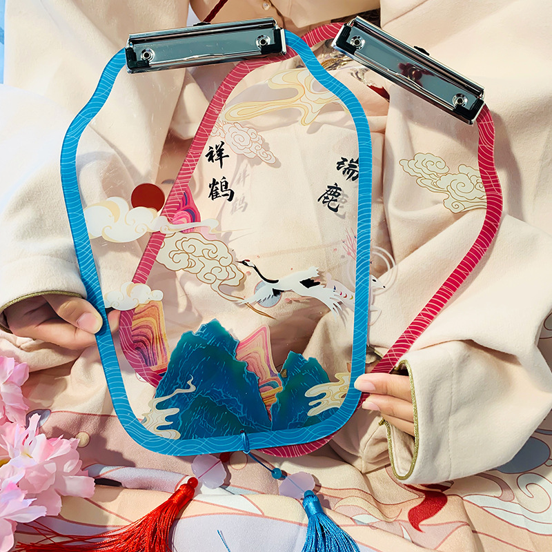 Yilan Chinese Style Acrylic Antique Style Plate Holder Student Writing Pad Plate Holder Retro Exam Paper Clip Folder