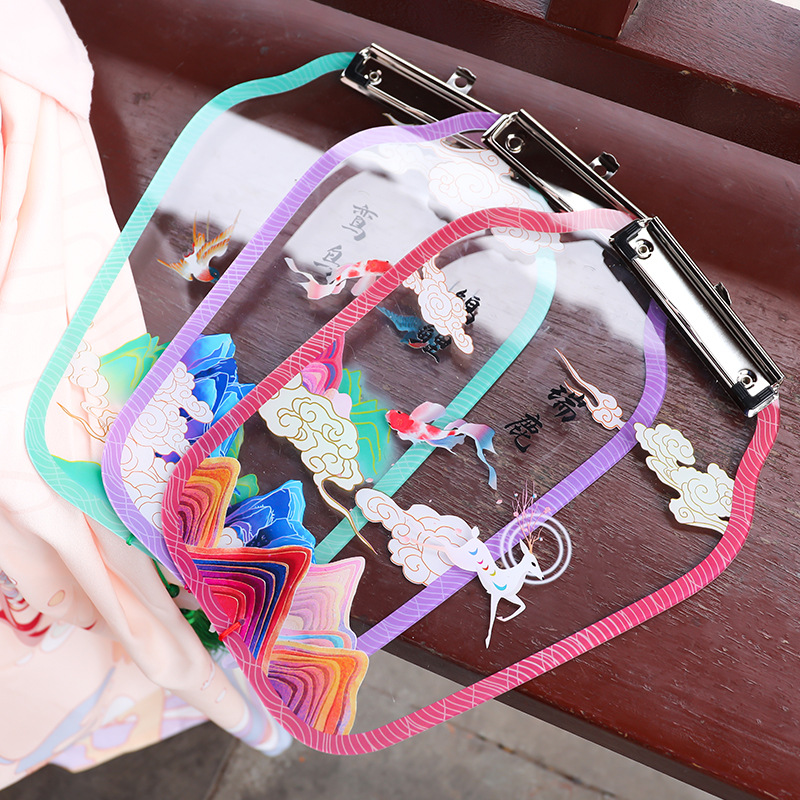 Yilan Chinese Style Acrylic Antique Style Plate Holder Student Writing Pad Plate Holder Retro Exam Paper Clip Folder